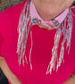 Pastel Pink & Lilac Detachable Statement Collar - Upcycled Crystal Neckcessory - Image 10