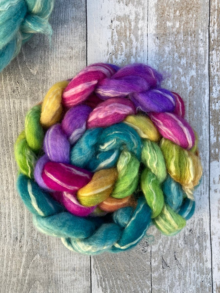 BFL and seacell Spinning fibre 100g Spin Spring