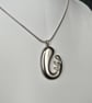 Sterling Silver Chunky Biomorphic Pendant Necklace - Image 6