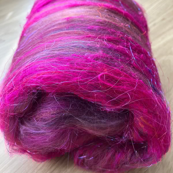 Art Batt for Spinning and Felting, Colour: Forest Berries