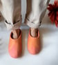 Salmon Hand Felted Merino Wool Slippers Clogs - Image 9