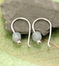 Simple Silver Earrings with Aquamarine Beads - Image 1
