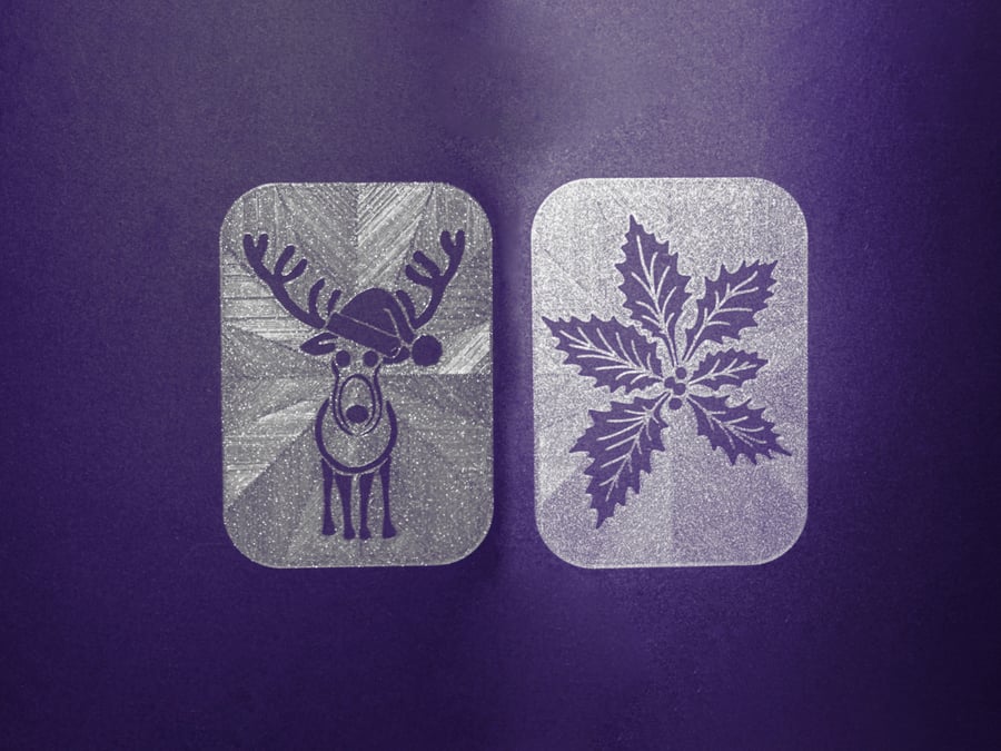 Holy & Reindeer Set of 2 Plastic Stencils Size A6, Reusuable Card Making Tool