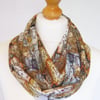 Ancient map infinity scarf loop scarf chiffon scarf map scarf
