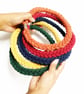  Knotted Cotton Statement necklace in yellow and orange, Sustainable jewellery - Image 3