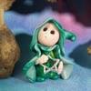 Tiny Stargazer Gnome 'Kea' with jewelled star OOAK Sculpt by Ann Galvin