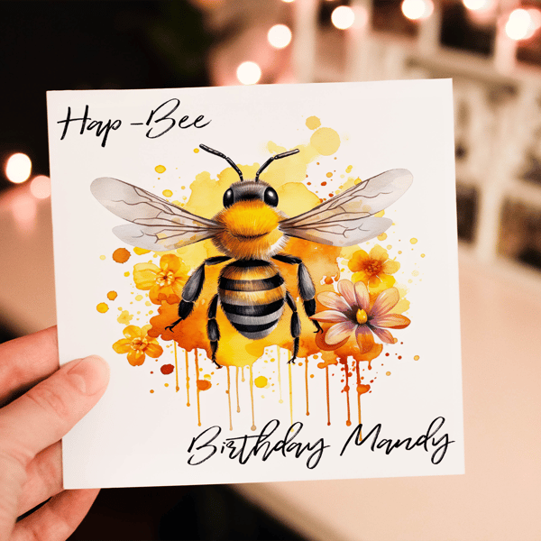 Bee Birthday Card, Happy Bee Day Birthday Card, Special Friend Card
