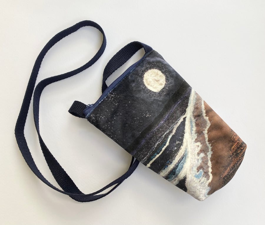 Moonlit beach velvet cross body evening special occasion bag. 