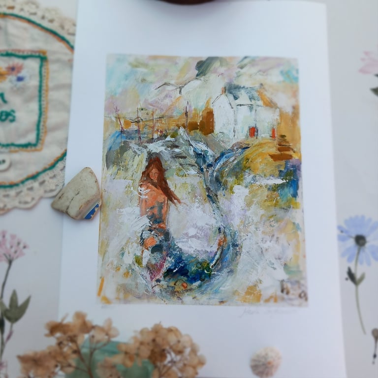 Limited edition. 'Mermaid  at the beach' 