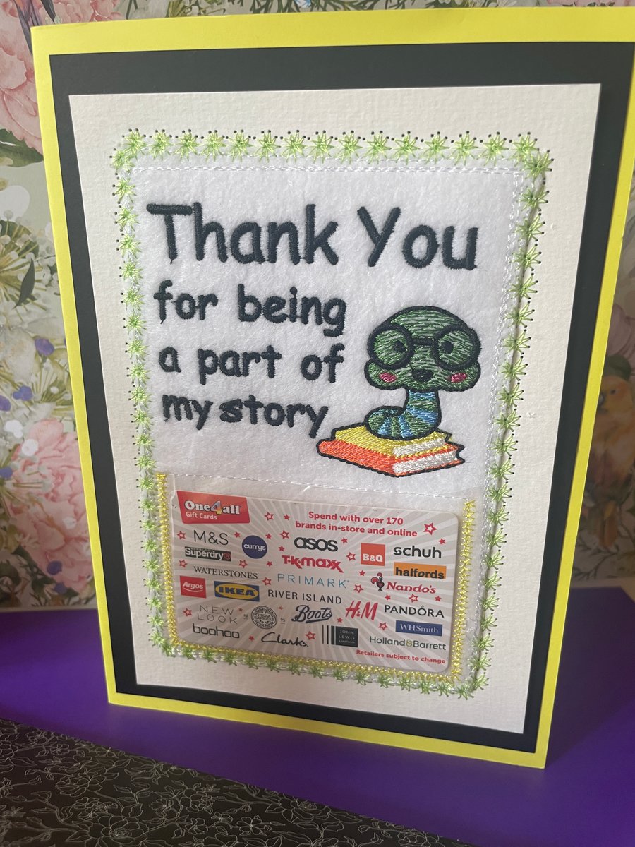 Handmade greetings card thank you gift card holder end of term gift 