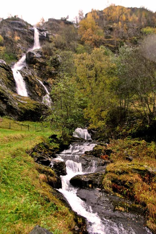 Waterfall Flamsdalen Valley Flam Norway Photograph Print