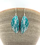 Teal aluminium winter tree earrings. - Image 4