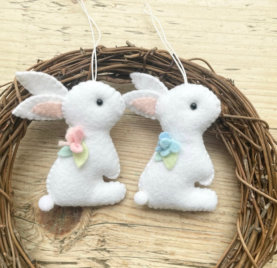 Felt Easter Bunny Tree Decoration.  Present Topper. Easter Basket