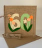 Handmade 60th Birthday Card from wool felt. Keepsake Card. Textile Card. - Image 3