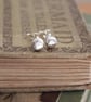 Recycled Sterling Silver Studs, Small Hammered Silver Pebble Stud Earrings, ARC - Image 9