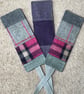 Tweed Bookmark, with cotton backing and ribbon , handcrafted. Save the Page . - Image 2