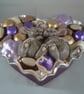 Ceramic Novelty Mice Silver Purple Decorative Jewellery Trinket Box Container. - Image 1