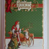 3D Luxury Handmade Christmas Card Santa Rudolph the Reindeer Sleigh & Gifts v1