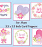 For Mum Square Card Toppers Mother's Day Card Making, Tags, Scrapbooks