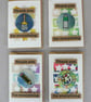 4 x Badges, Art Badges, Badge Cards, Thank You Cards, Keepsake Cards, Art Cards