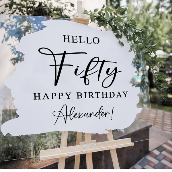 Personalised Hello Age Birthday Sticker - Decal For DIY Modern Entrance Sign