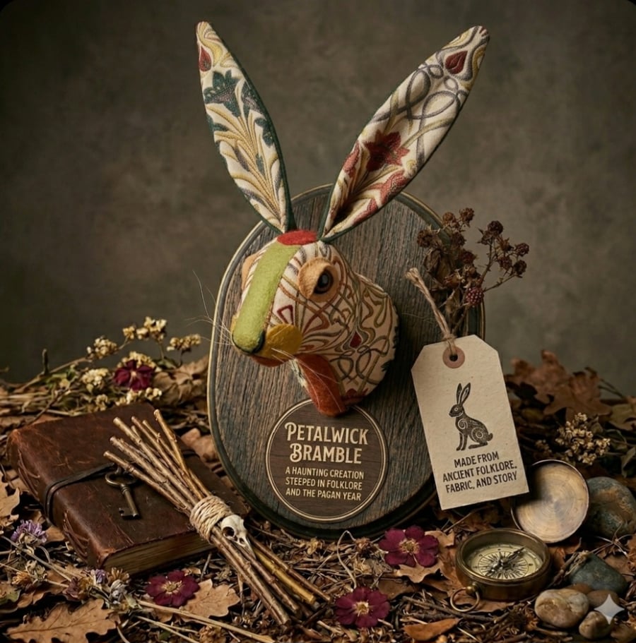 Faux hare head wall mount- Petalwick Bramble