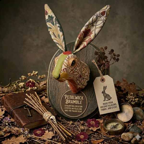 Faux hare head wall mount- Petalwick Bramble
