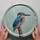 Kingfisher Tray Wildlife Gift, Bird Lover Melamine Serving Tray