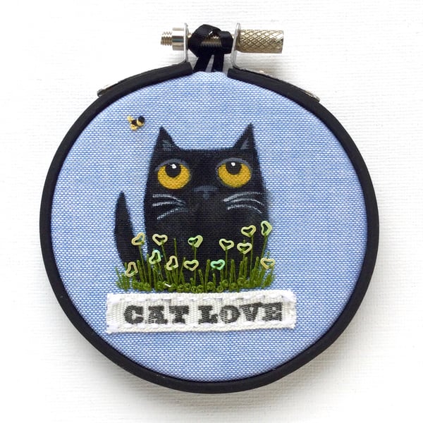 Hoop art, Black cat.