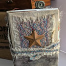 Hand dyed fabric and stitch repourposed journal
