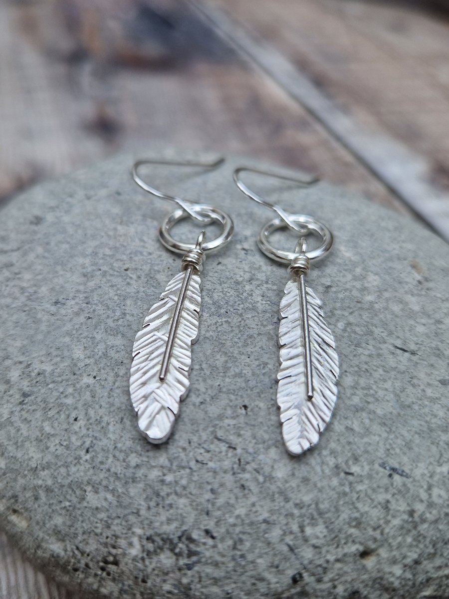 Circle drop earrings on sale silver