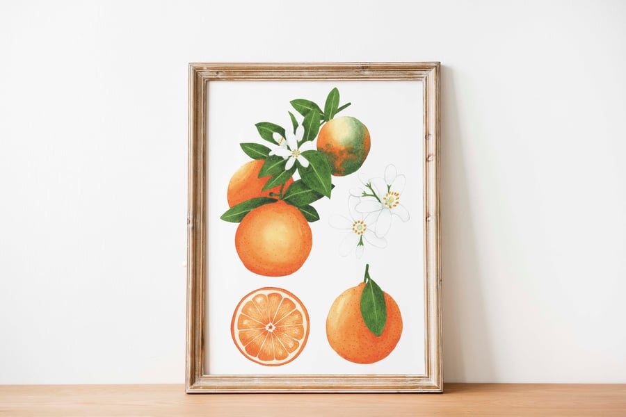 A4 orange watercolour art print