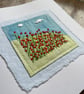 Poppy field, hand embroidered keepsake card - Image 3