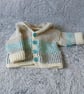 Hand Knitted Baby Jacket, Unisex Baby Cardigan, 0-3 Months Baby Cardigan - Image 6