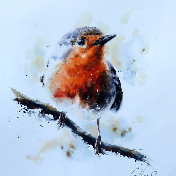 Hello Mr Robin, Original Watercolour Painting.