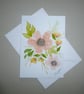 Original art hand painted floral greetings card ( ref fa 602 b4 ) - Image 1