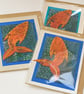 Fish Handmade Greetings Card from Stitched Recycled Plastic A6 - Image 1