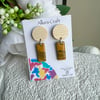 Remnant Mustard and Black Wooden Top Earrings