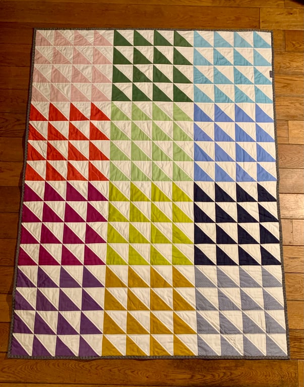 Rainbow, triangle quilt