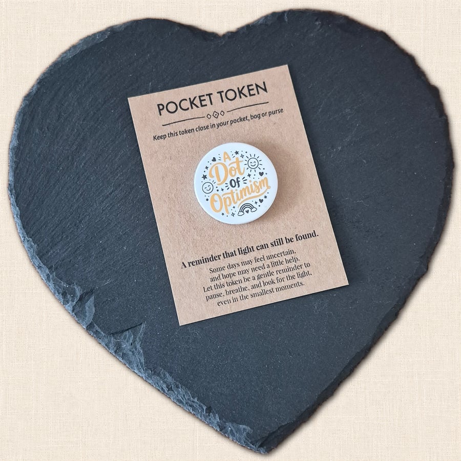 Image of A Dot of Optimism Pocket Token - Positivity Gift for Hopeful Days