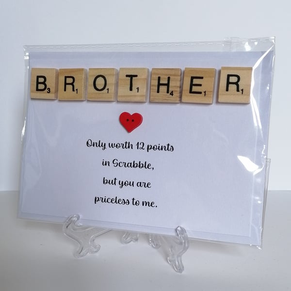 Brother only worth 12 points in Scrabble greetings card