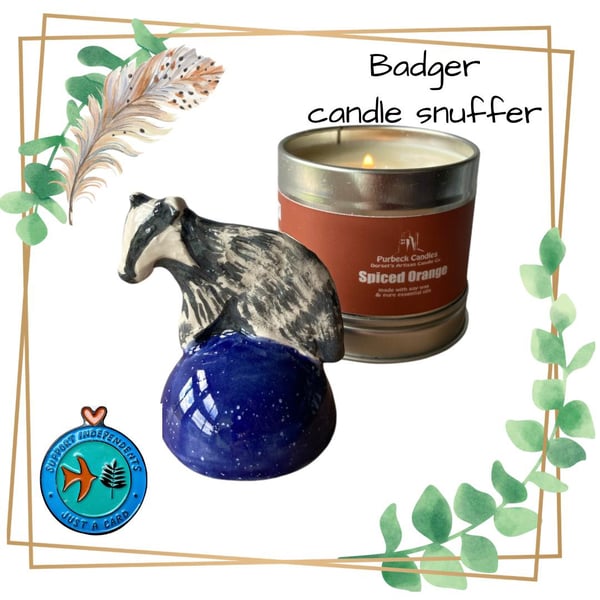 Badger candle snuffer ornament