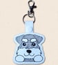 Kawaii Schnauzer Keyring - Embroidered Cute Dog Bag Charm - Image 3