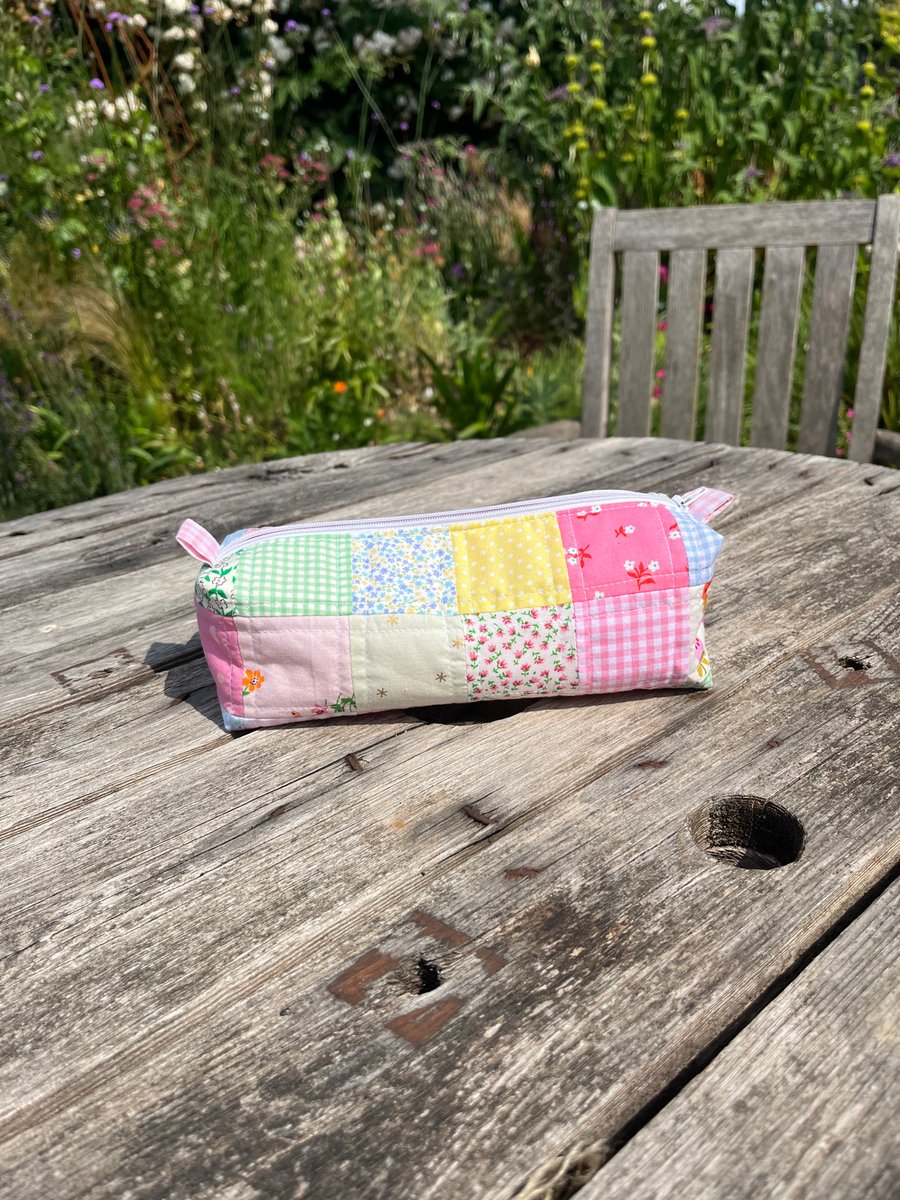 Handmade patchwork pencil case 