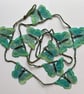 Turquoise Green Butterfly Embroidered Christmas Tree Garland Bunting Decor