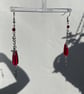 Ruth - Gothic Red & Silver Earrings  - Image 4
