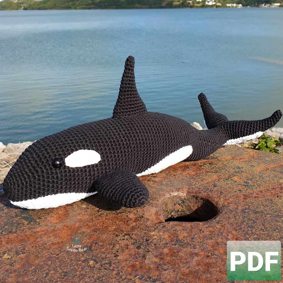 Olwyn the Orca Crochet Pattern, Orca Amigurumi Pattern, Killer Whale