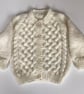 Baby cardigan cream merino mix chunky knit 6-12 months - Image 1