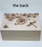 Memory box, wooden keepsake storage box - pyrography wildflowers, dragonfly, bee - Image 7