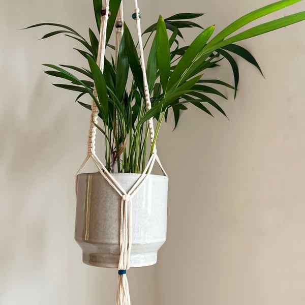 Touch of Teal Macramé Plant Hanger 
